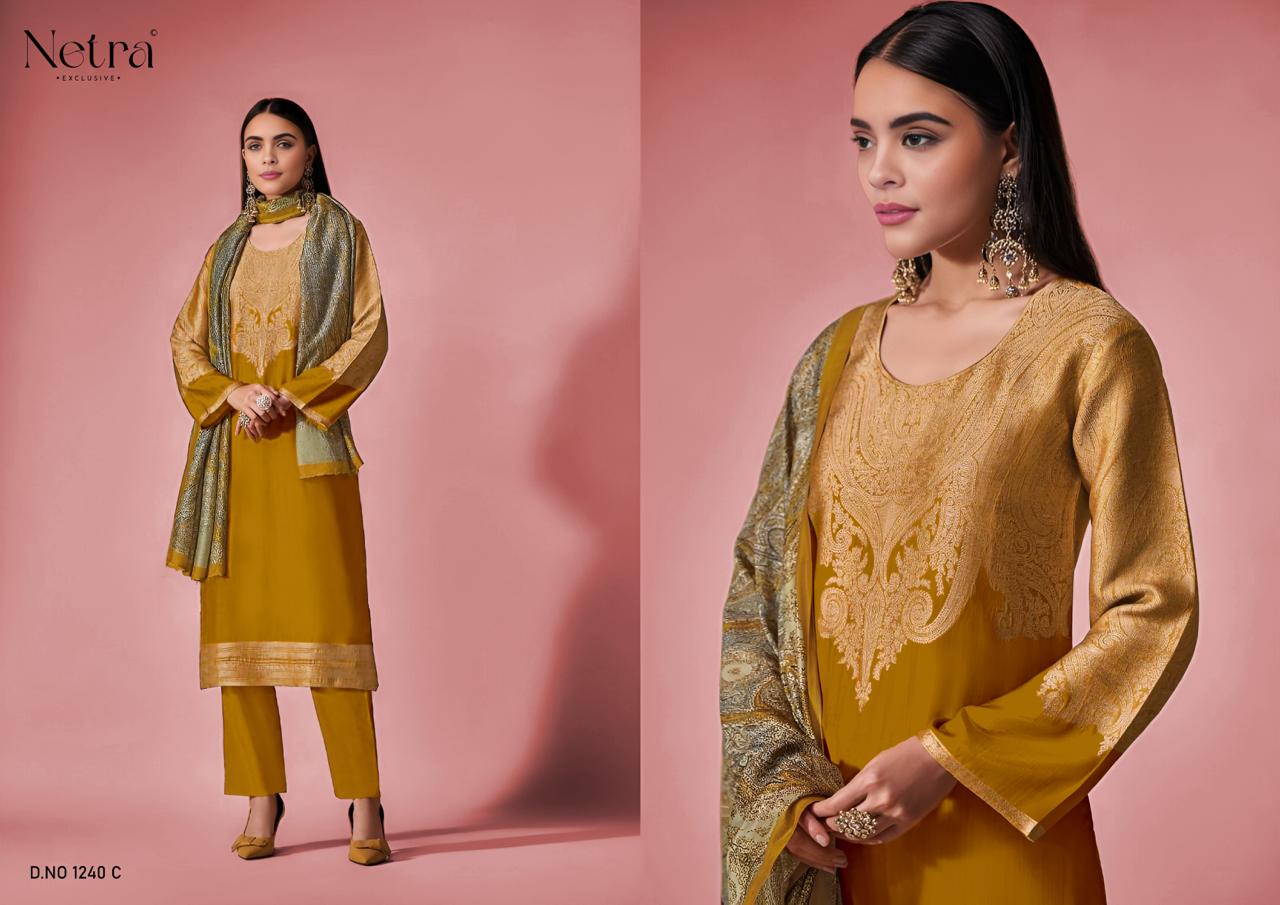 Komal Netra Bemberg Muslin Pant Style Suits Manufacturer Gujarat