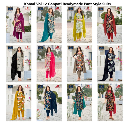 Komal Vol 12 Ganpati Vatican Readymade Pant Style Suits Manufacturer