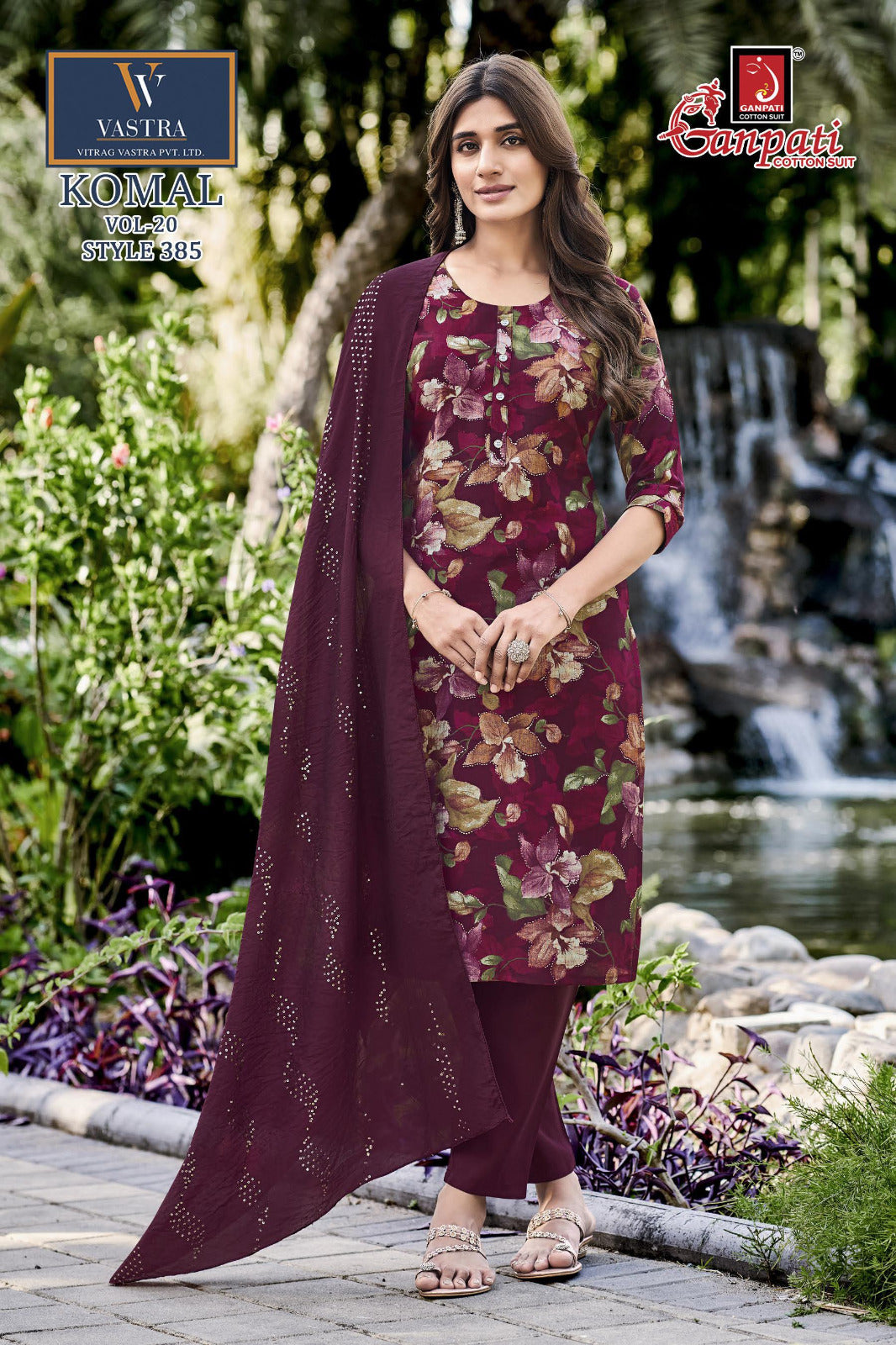 Komal Vol 20 Ganpati Vatican Slub Readymade Pant Style Suits Exporter India
