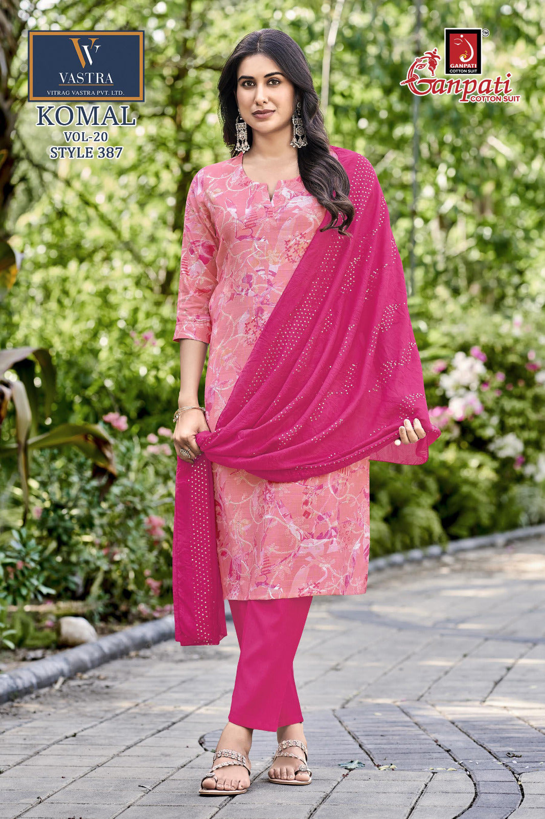 Komal Vol 20 Ganpati Vatican Slub Readymade Pant Style Suits Exporter India