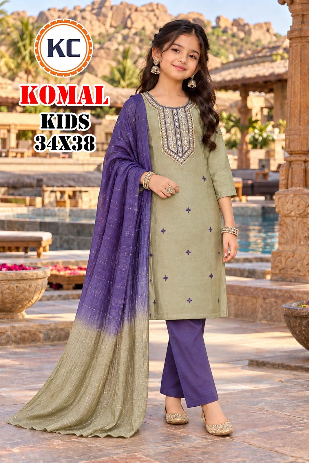 Komal Vol 4 Kc Vatican Girls Readymade Pant Suits Manufacturer India