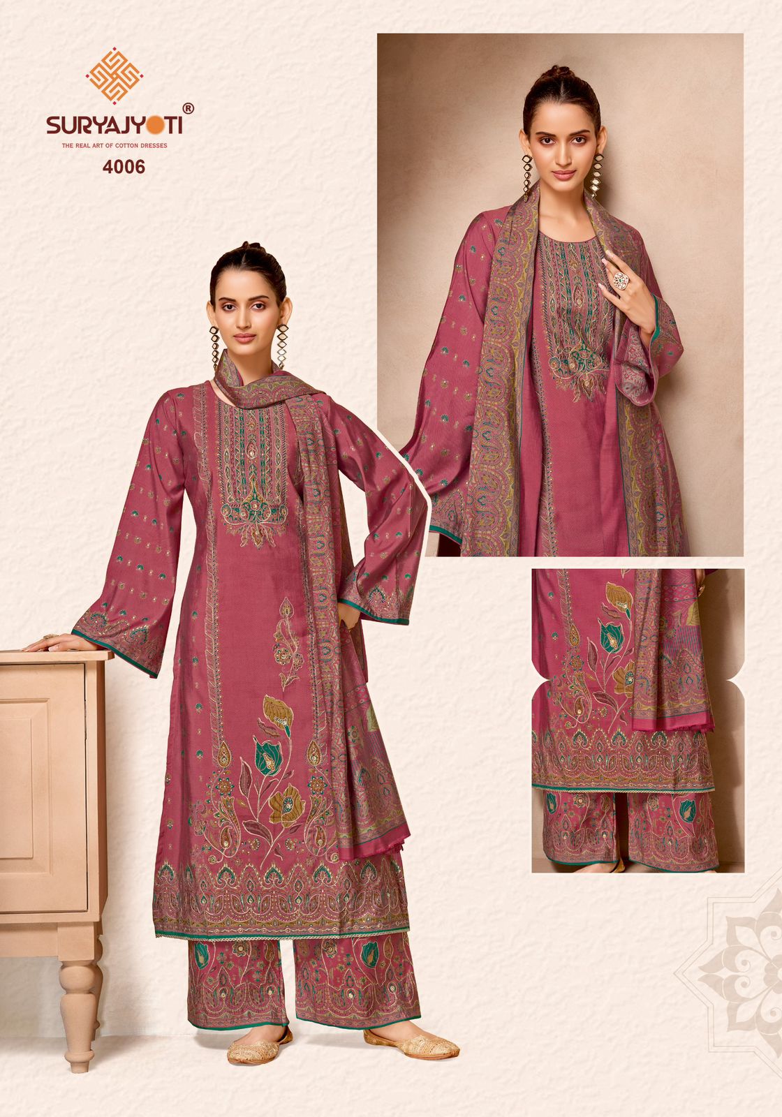 Komal Vol 4 Suryajyoti Modal Karachi Salwar Suits Wholesaler India