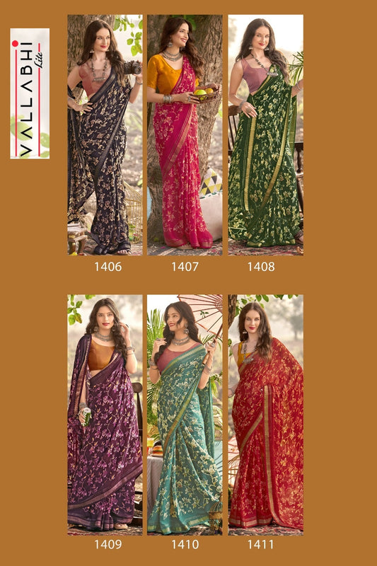 Komalika Vol 2 Vallabhi Lite Georgette Sarees Wholesaler India
