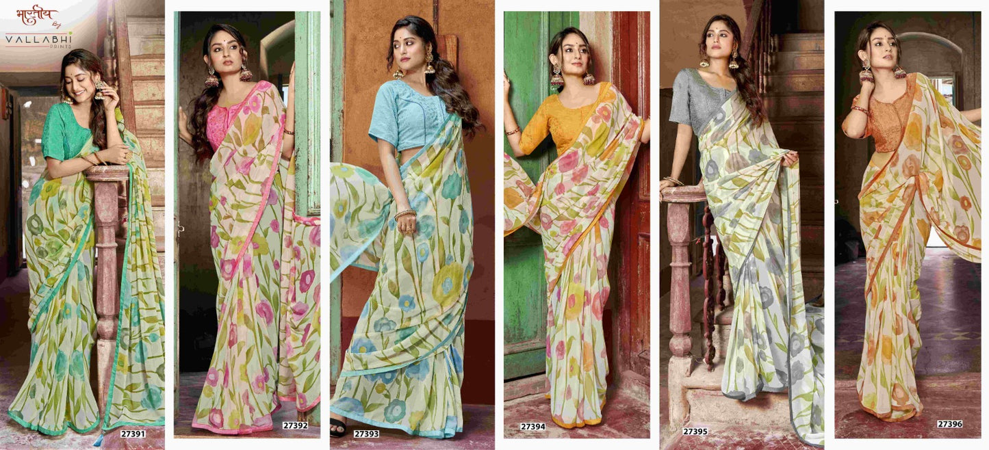 Konark Vallabhi Prints Georgette Sarees Wholesale Price
