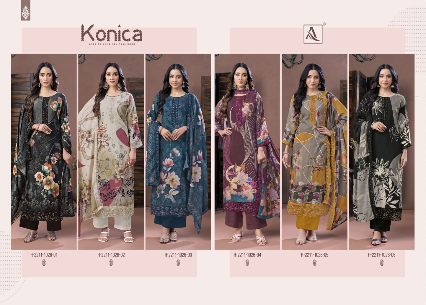 Konica Alok Viscose Muslin Karachi Salwar Suits Wholesaler India