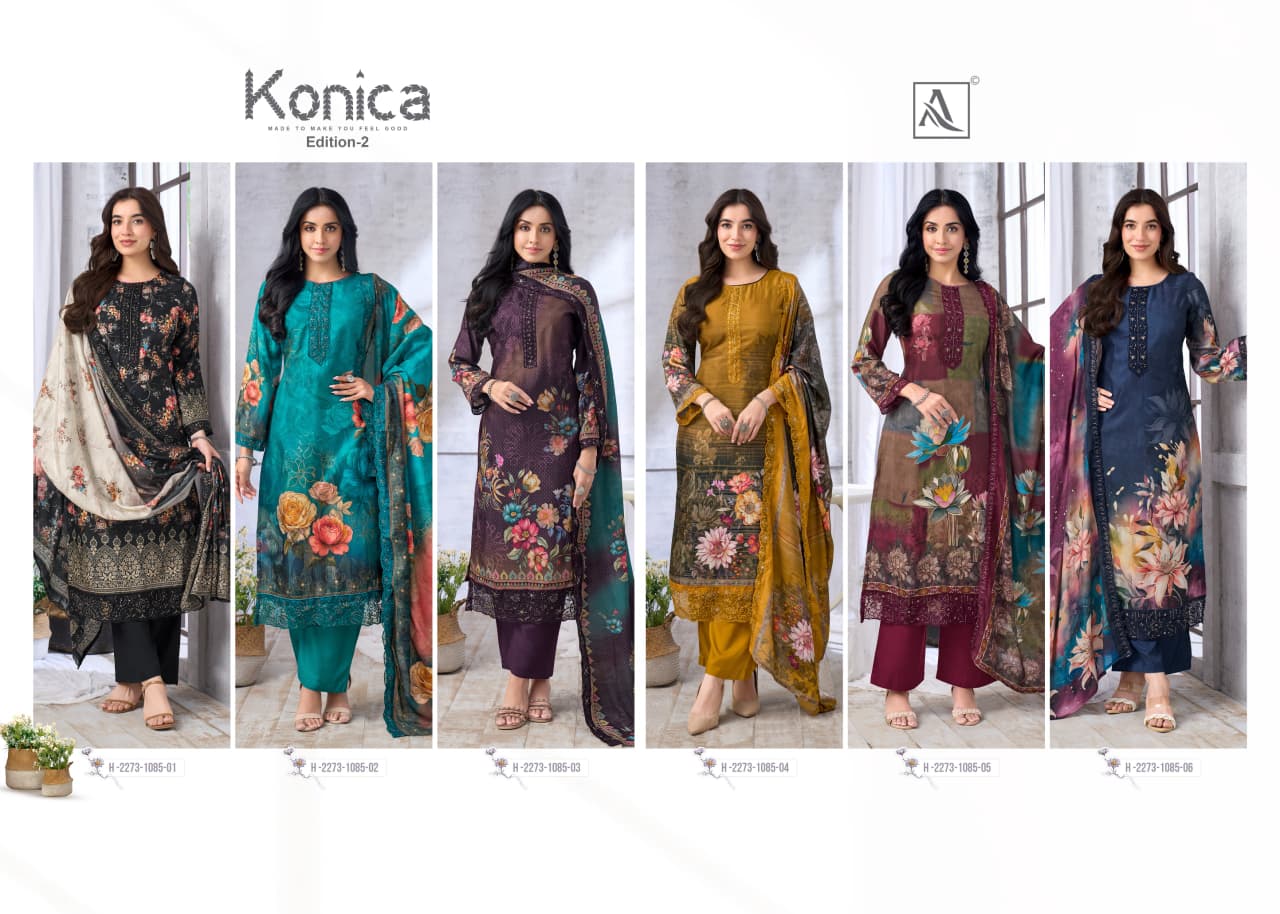 Konica Edition 2 Alok Viscose Muslin Karachi Salwar Suits Manufacturer