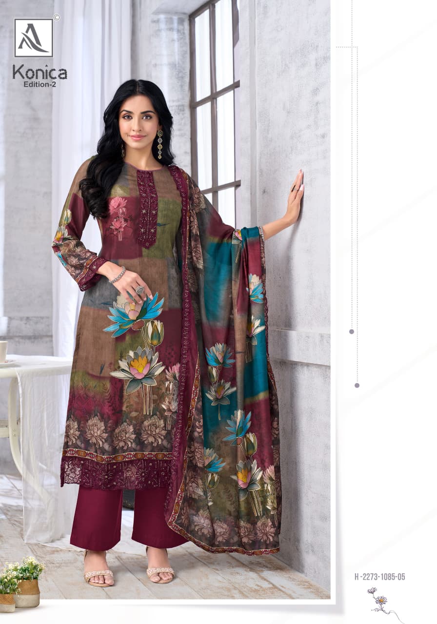 Konica Edition 2 Alok Viscose Muslin Karachi Salwar Suits Manufacturer