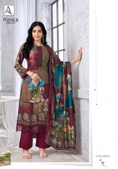 Konica Edition 2 Alok Viscose Muslin Karachi Salwar Suits Manufacturer