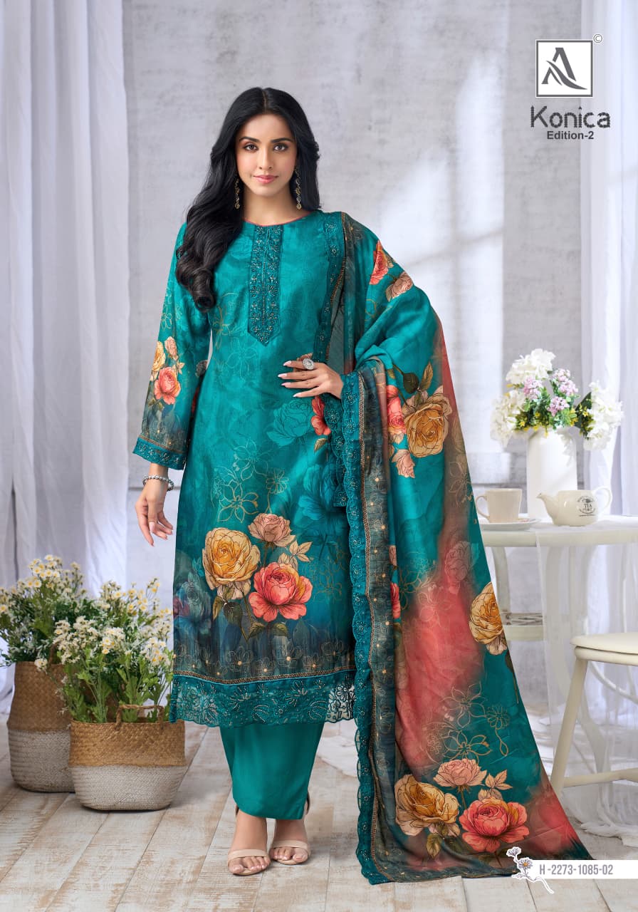 Konica Edition 2 Alok Viscose Muslin Karachi Salwar Suits Manufacturer