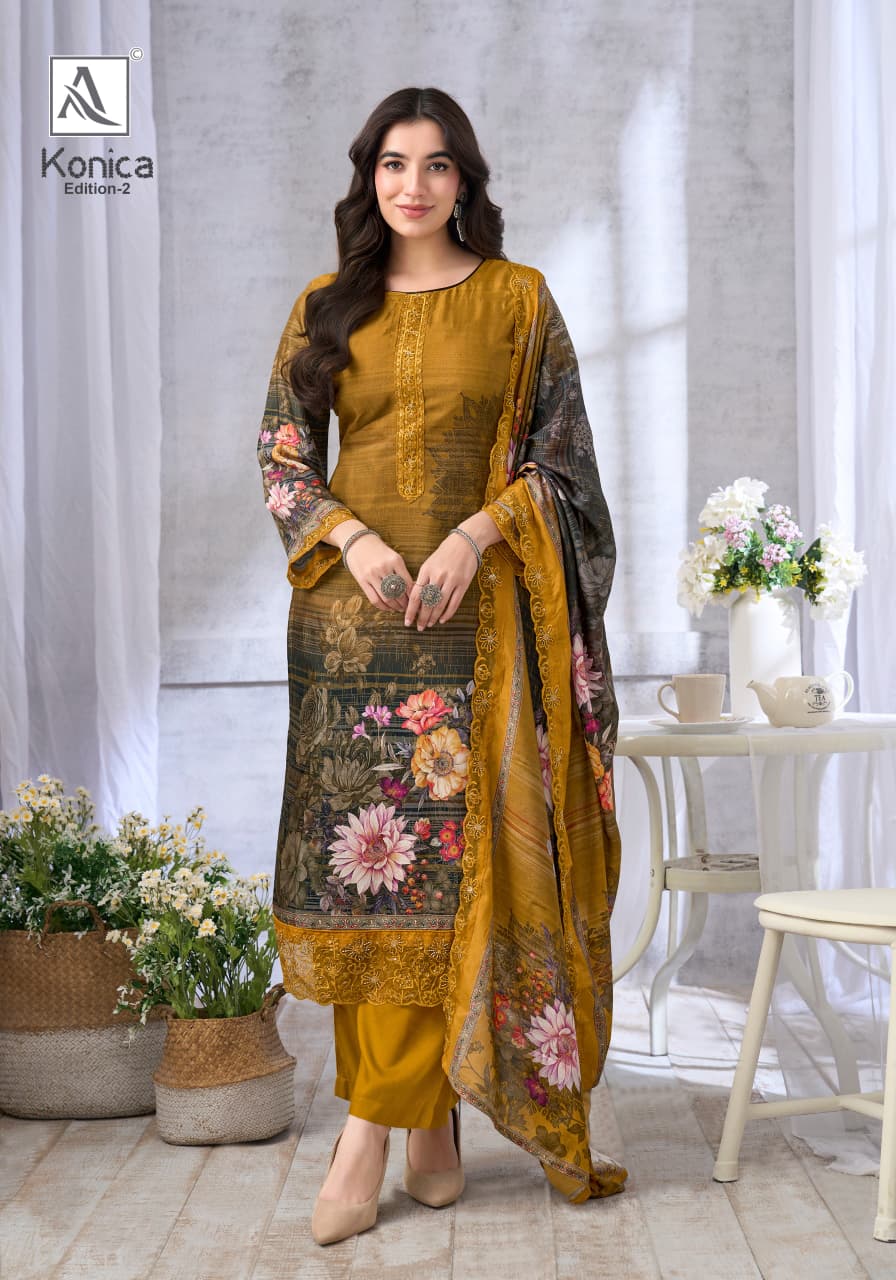 Konica Edition 2 Alok Viscose Muslin Karachi Salwar Suits Manufacturer