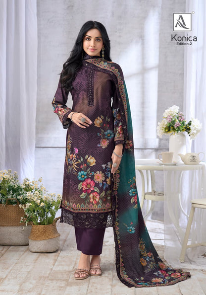 Konica Edition 2 Alok Viscose Muslin Karachi Salwar Suits Manufacturer