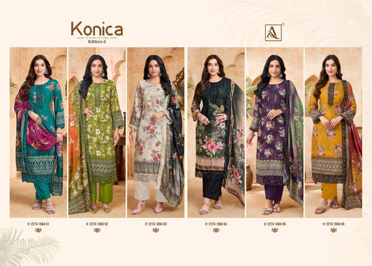 Konica Edition 3 Alok Viscose Muslin Karachi Salwar Suits Wholesaler India