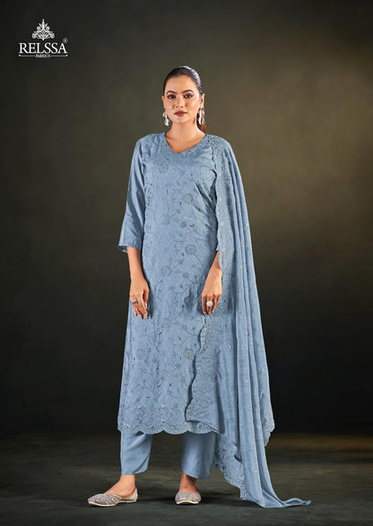 Konica Vol 12 Relssa Fabrics Pant Style Suits Supplier India