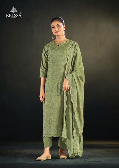 Konica Vol 12 Relssa Fabrics Pant Style Suits Supplier India