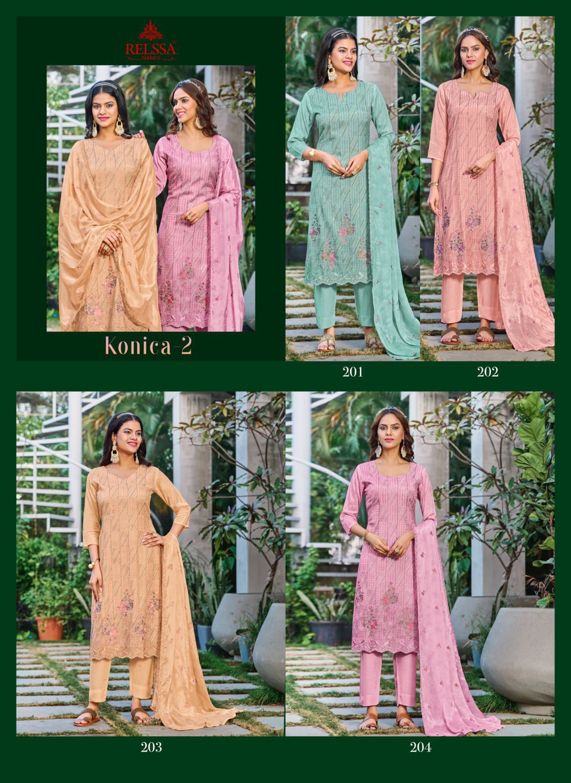 Konica Vol 2 Relssa Fabrics Pure Muslin Pant Style Suits