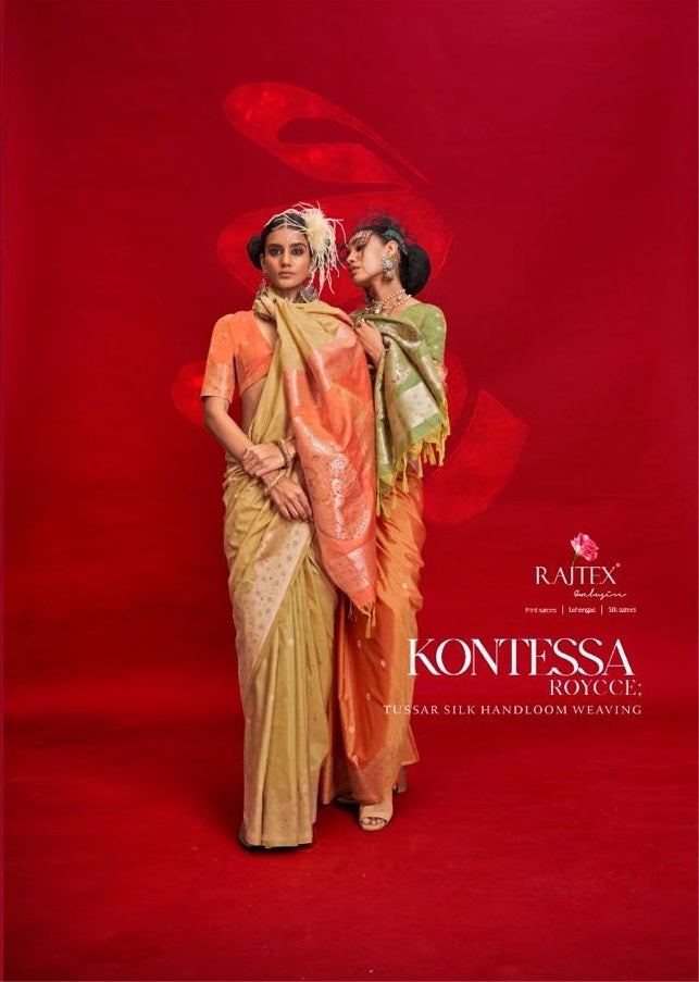 Kontessa Roycce 398001 To 398006 Rajtex Tussar Silk Sarees Wholesale Price
