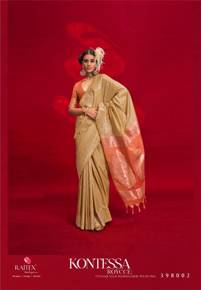 Kontessa Roycce 398001 To 398006 Rajtex Tussar Silk Sarees Wholesale Price