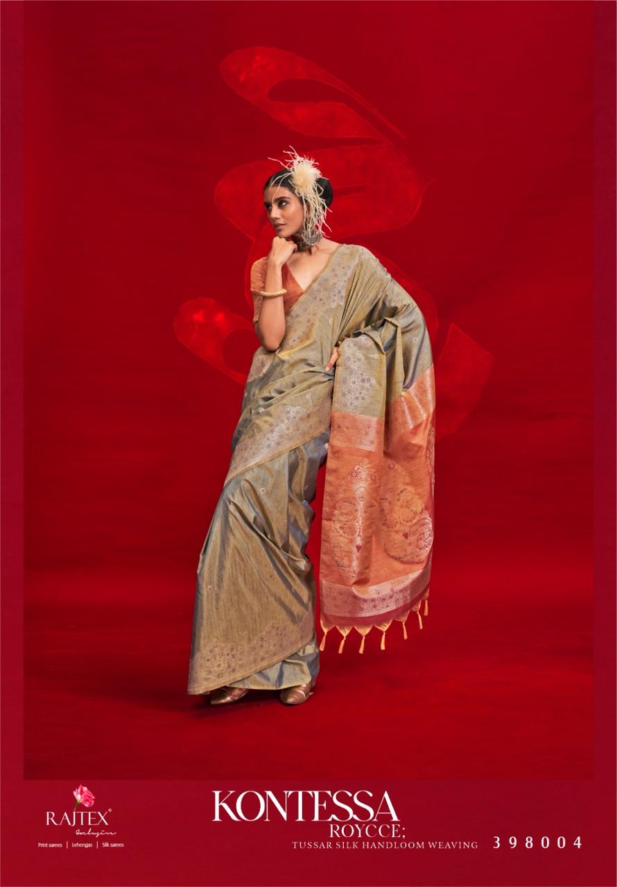 Kontessa Roycce 398001 To 398006 Rajtex Tussar Silk Sarees Wholesale Price