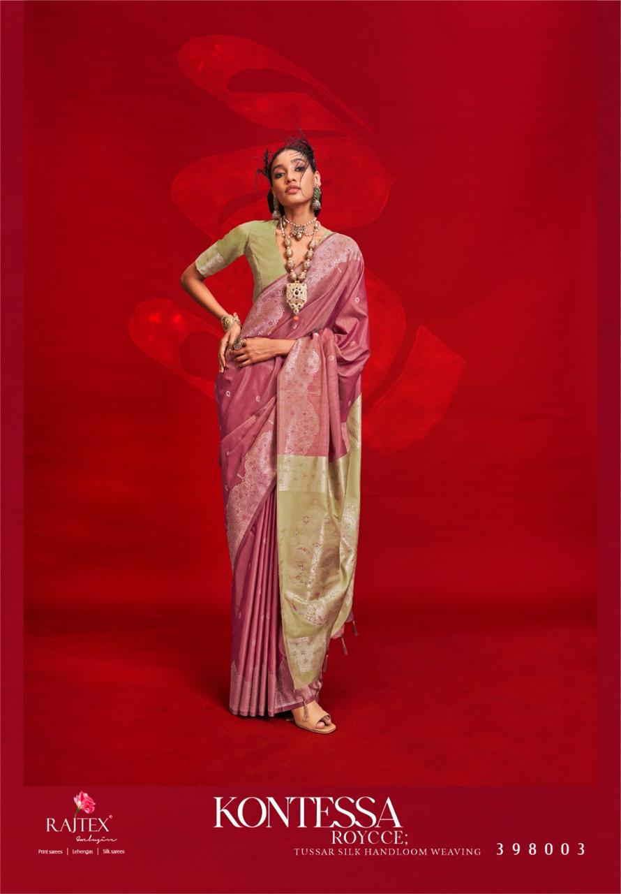 Kontessa Roycce 398001 To 398006 Rajtex Tussar Silk Sarees Wholesale Price