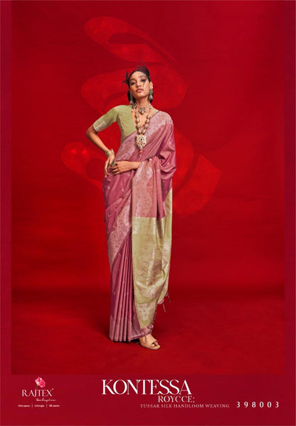 Kontessa Roycce 398001 To 398006 Rajtex Tussar Silk Sarees Wholesale Price