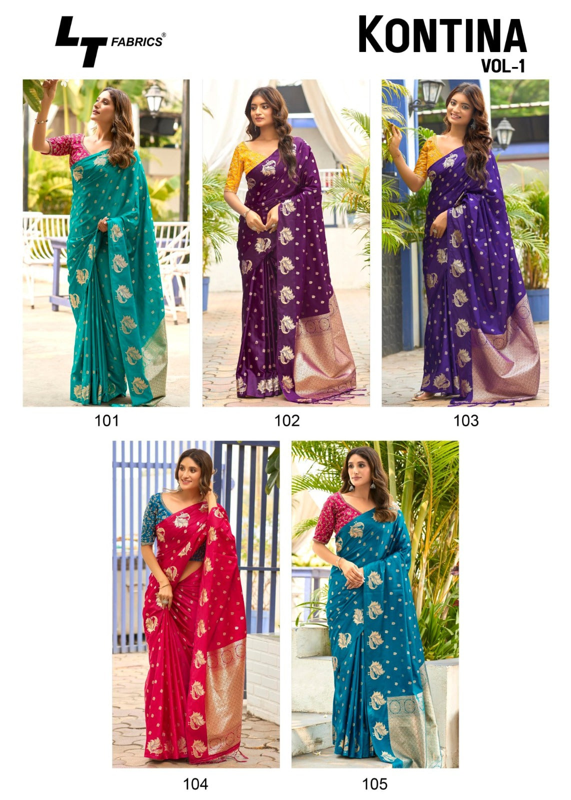 Kontina Vol 1 Lt Fabrics Satin Sarees Supplier Gujarat