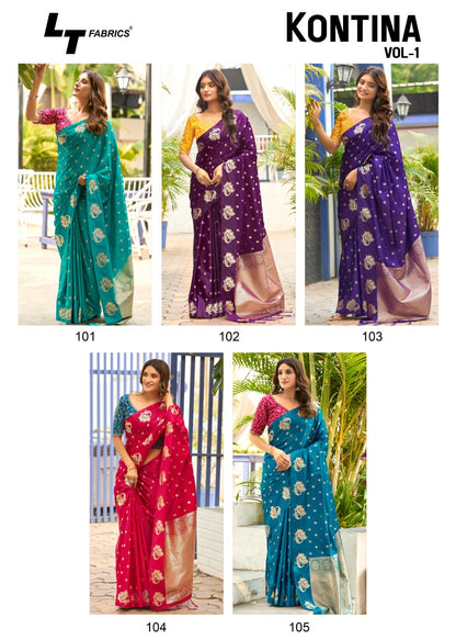 Kontina Vol 1 Lt Fabrics Satin Sarees Supplier Gujarat