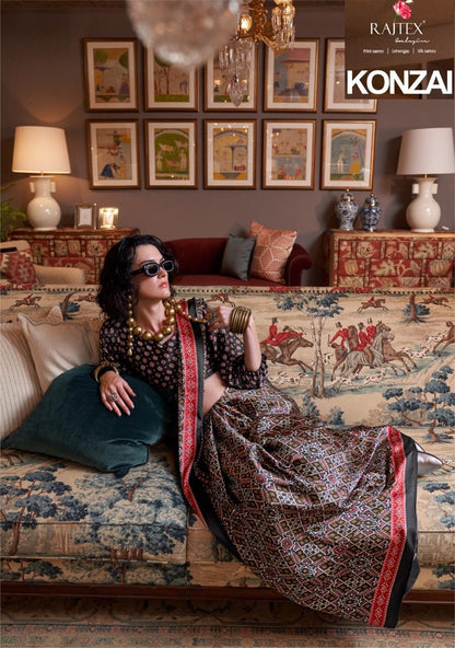 Konzai 405001 To 405010 Rajtex Crepe Sarees Exporter
