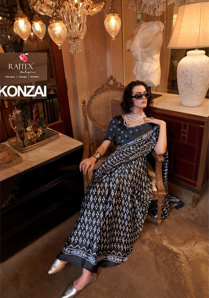 Konzai 405001 To 405010 Rajtex Crepe Sarees Exporter