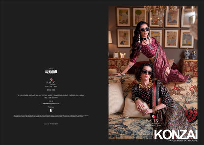 Konzai 405001 To 405010 Rajtex Crepe Sarees Exporter