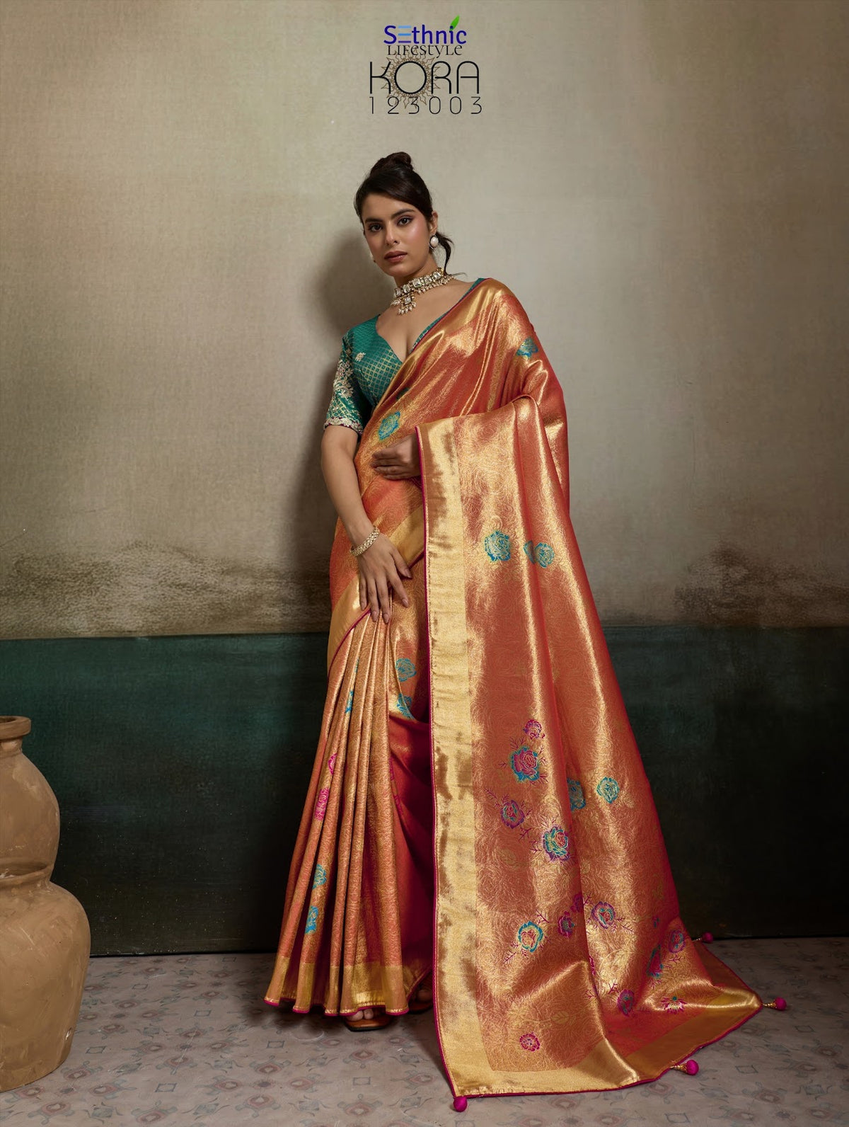 Kora Sethnic Tissue Banarasi Sarees Manufacturer