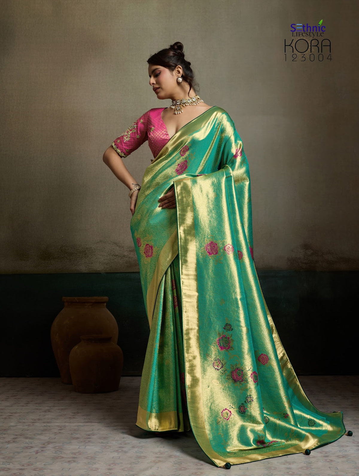 Kora Sethnic Tissue Banarasi Sarees Manufacturer