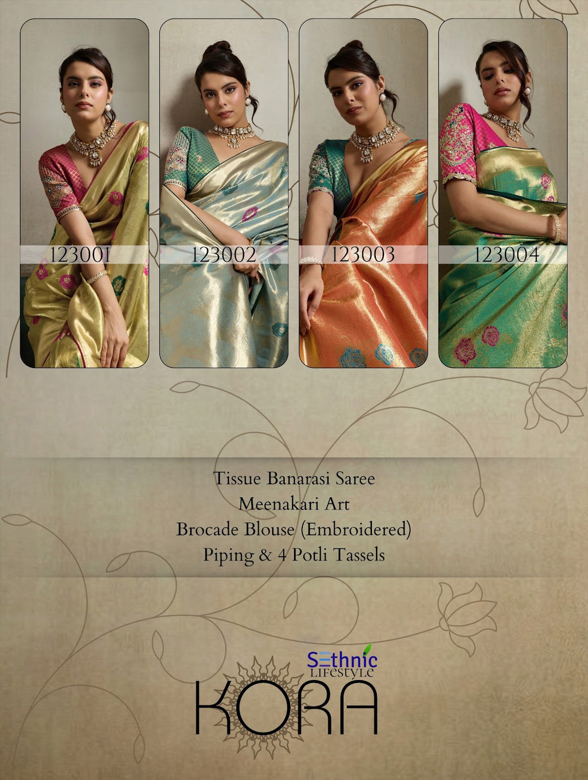 Kora Sethnic Tissue Banarasi Sarees Manufacturer