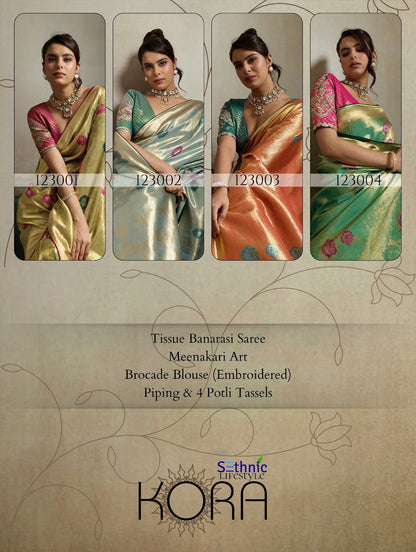 Kora Sethnic Tissue Banarasi Sarees Manufacturer