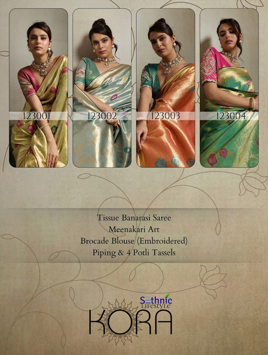 Kora Sethnic Tissue Banarasi Sarees Manufacturer