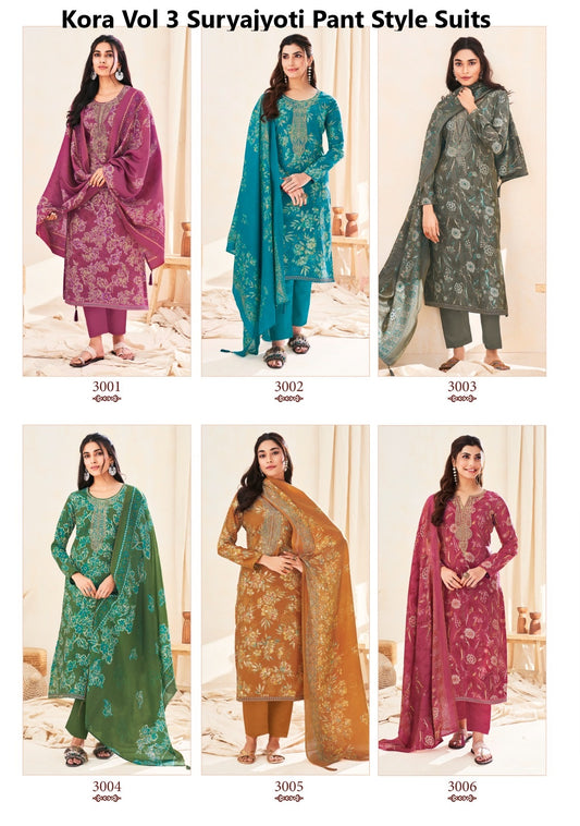 Kora Vol 3 Suryajyoti Modal Pant Style Suits Supplier