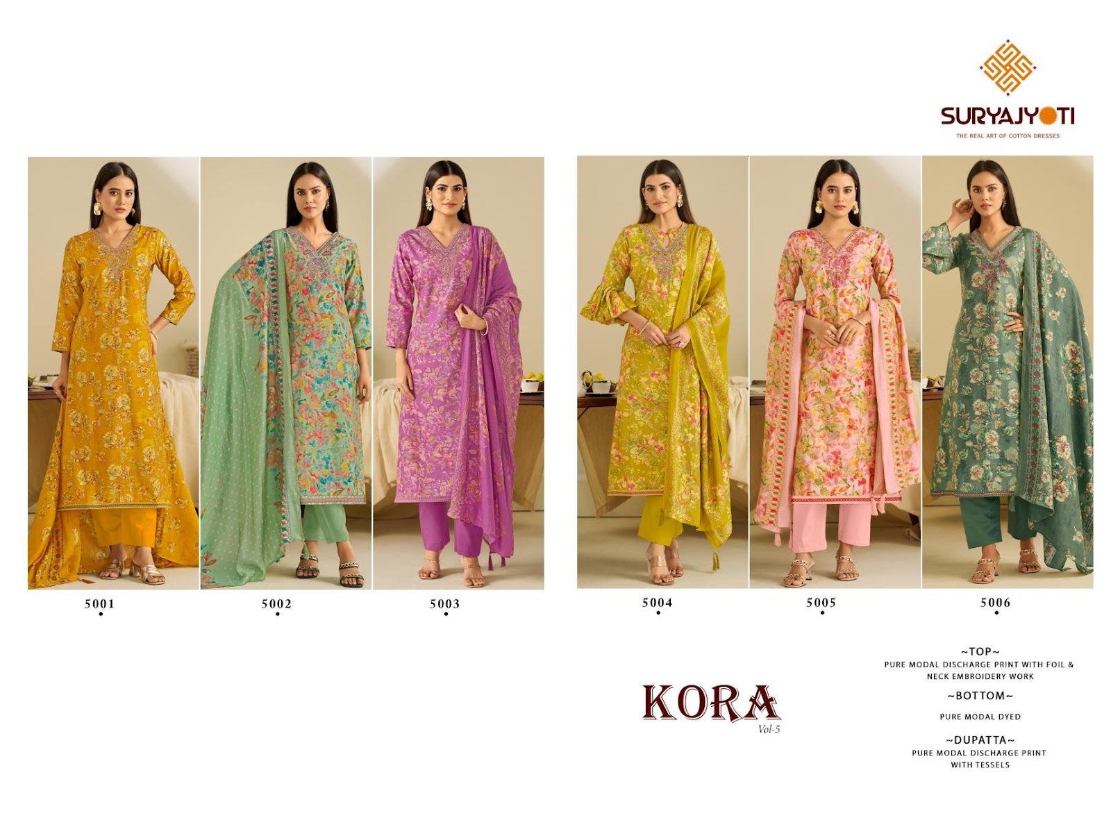 Kora Vol 5 Suryajyoti Modal Pant Style Suits Wholesale