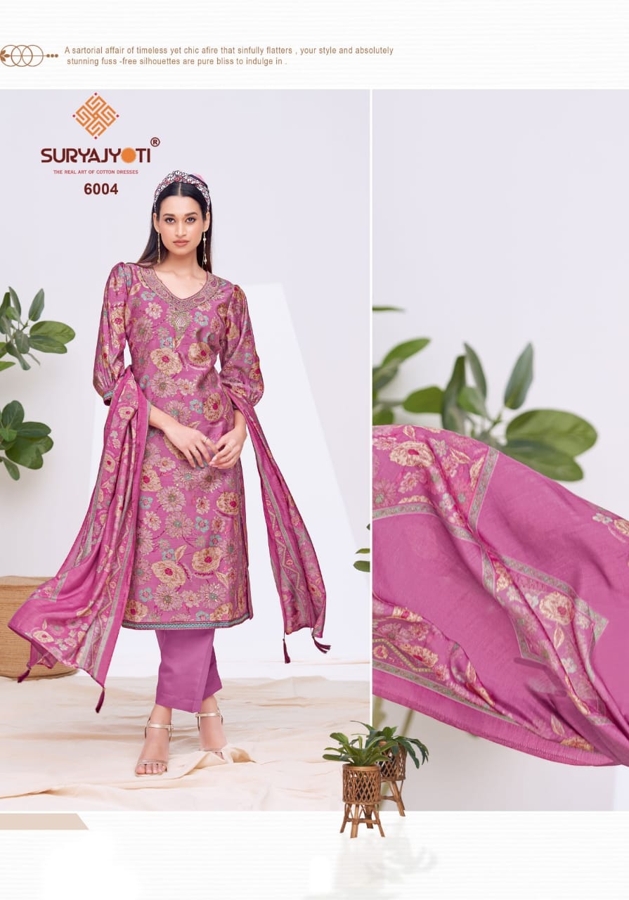 Kora Vol 6 Suryajyoti Modal Pant Style Suits Wholesale