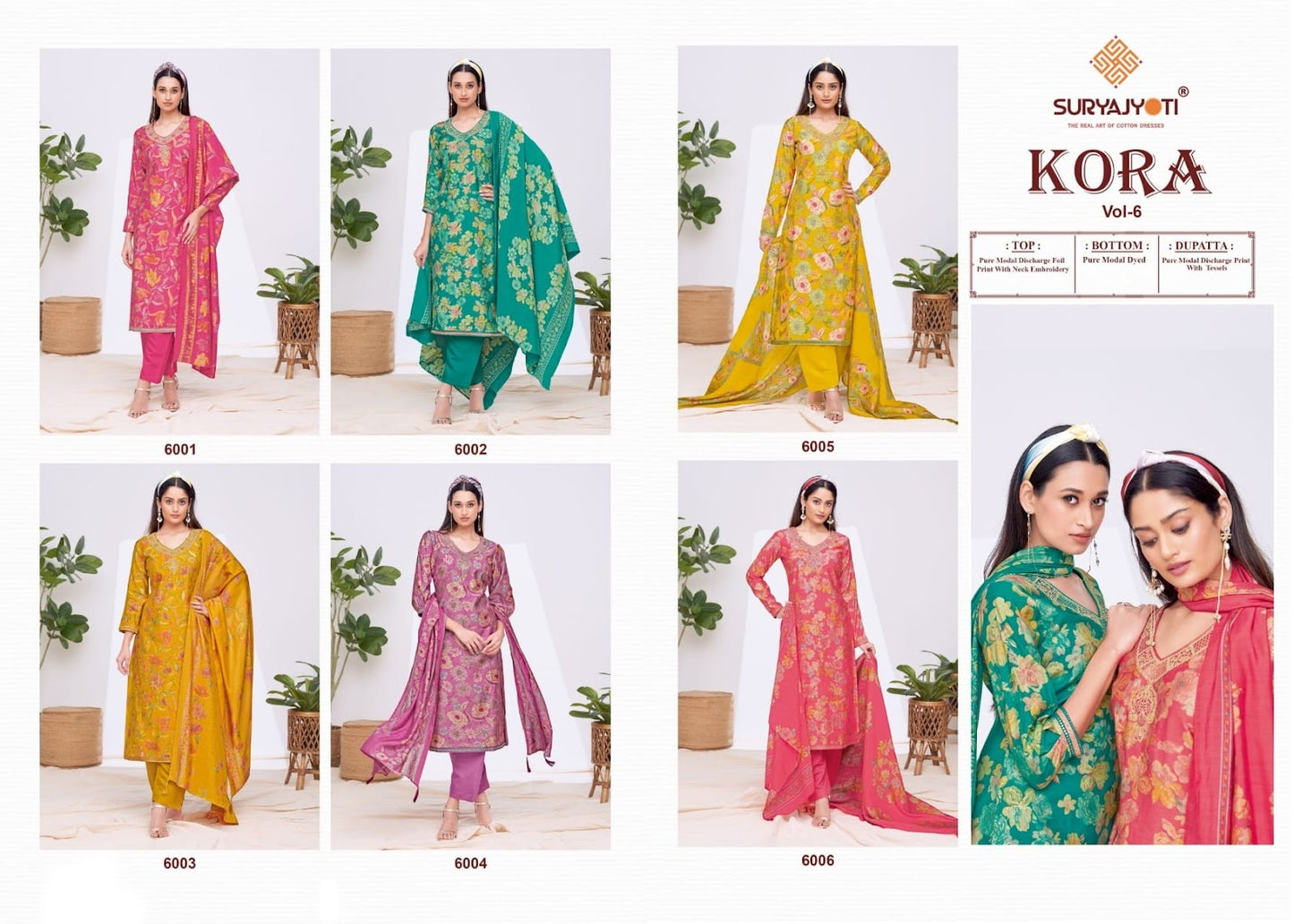 Kora Vol 6 Suryajyoti Modal Pant Style Suits Wholesale