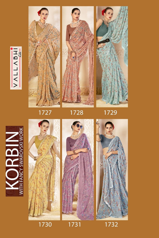 Korbin Vallabhi Lite Georgette Sarees Wholesaler Gujarat