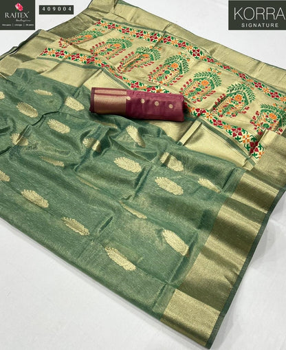 Korra Signature 409001-409006 Rajtex Handloom Weaving Sarees Wholesale Price
