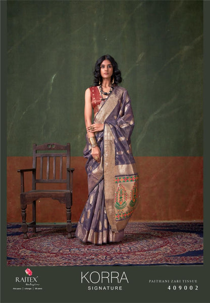 Korra Signature 409001-409006 Rajtex Handloom Weaving Sarees Wholesale Price