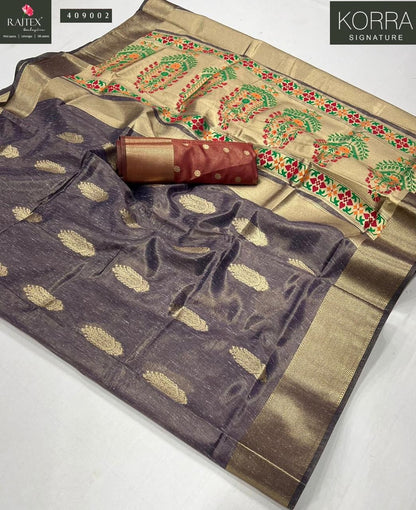 Korra Signature 409001-409006 Rajtex Handloom Weaving Sarees Wholesale Price
