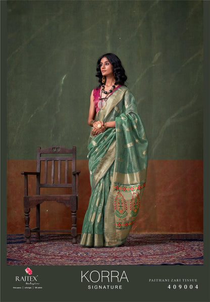 Korra Signature 409001-409006 Rajtex Handloom Weaving Sarees Wholesale Price