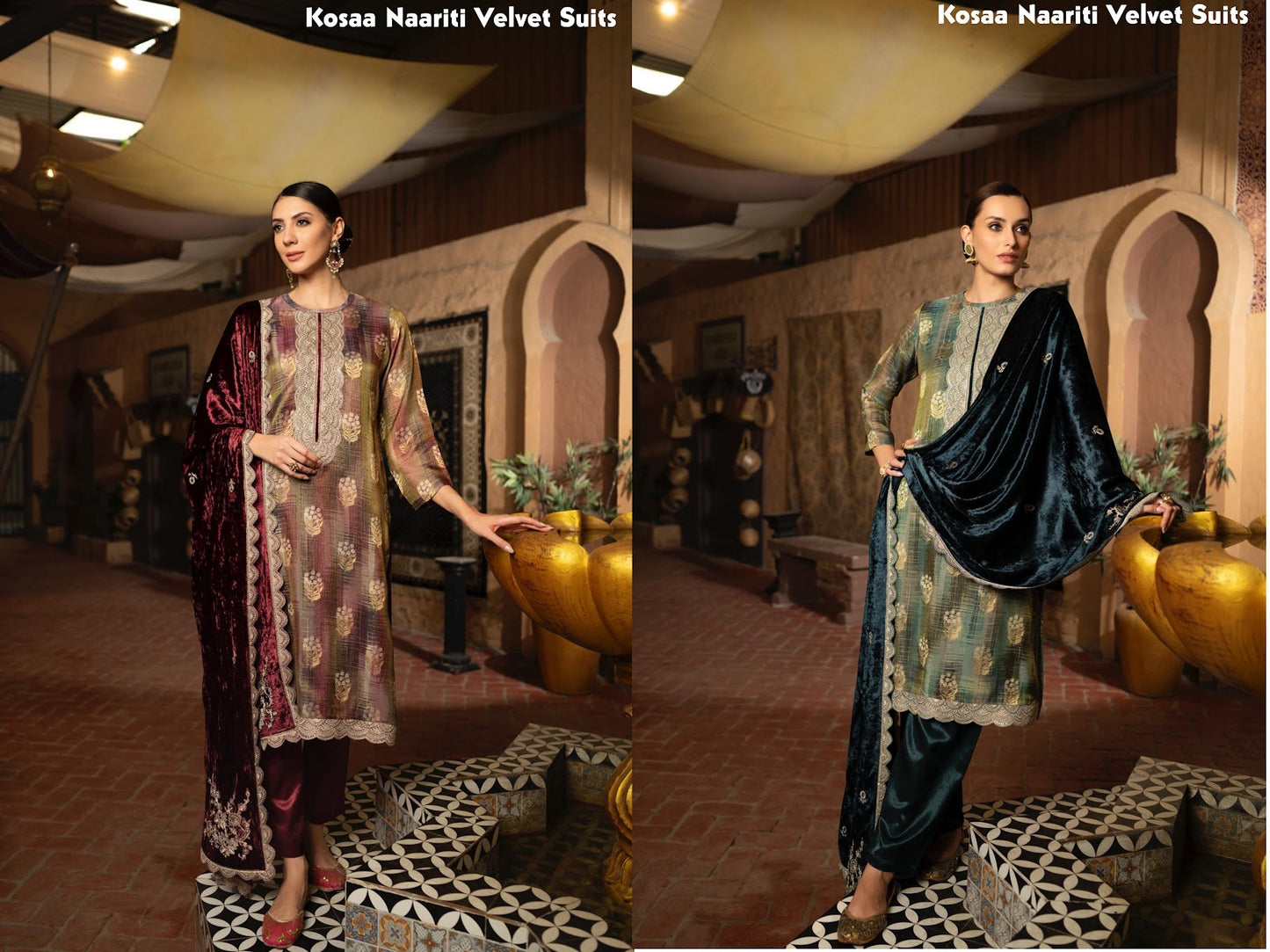 Kosaa Naariti Silk Jacquard Velvet Suits Wholesaler