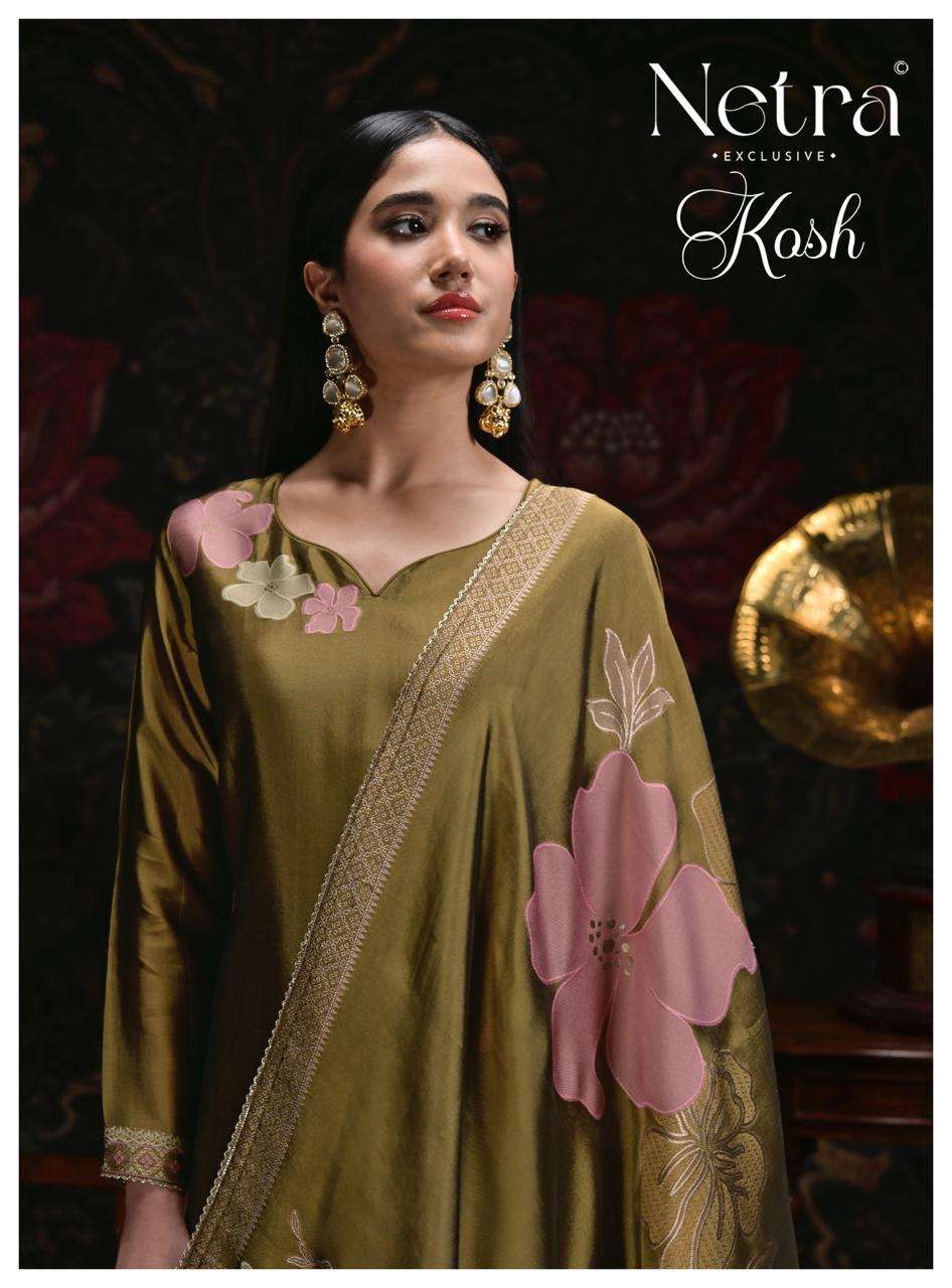 Kosh Netra Woven Silk Pant Style Suits Wholesale Price