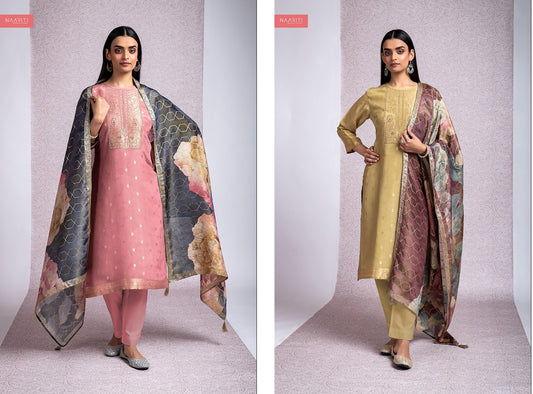 Koshi Naariti Silk Jacquard Pant Style Suits Wholesale Rate