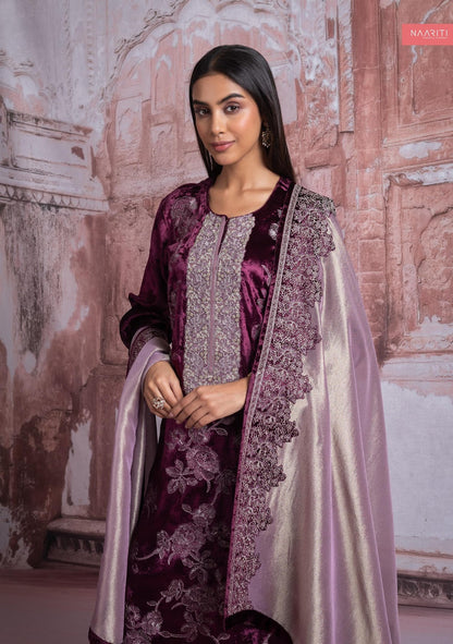 Koshir Naariti Velvet Suits Manufacturer Ahmedabad