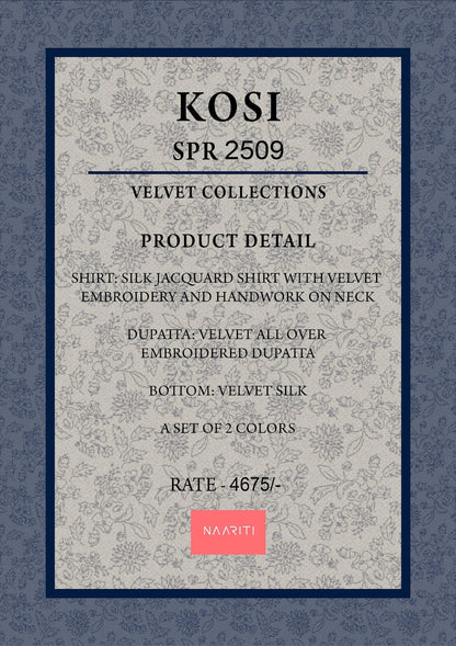 Kosi Naariti Velvet Suits Wholesaler Gujarat
