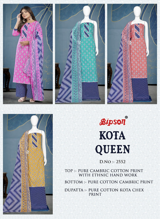 Kota Queen 2552 Bipson Prints Cotton Cambric Pant Style Suits