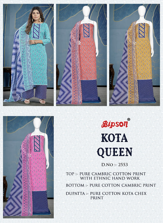 Kota Queen 2553 Bipson Prints Cotton Cambric Pant Style Suits